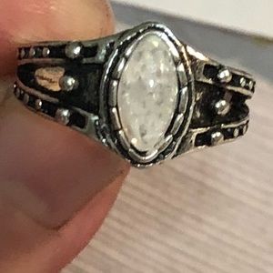 Sterling Silver Fire Opal Ring Natural Gemstone